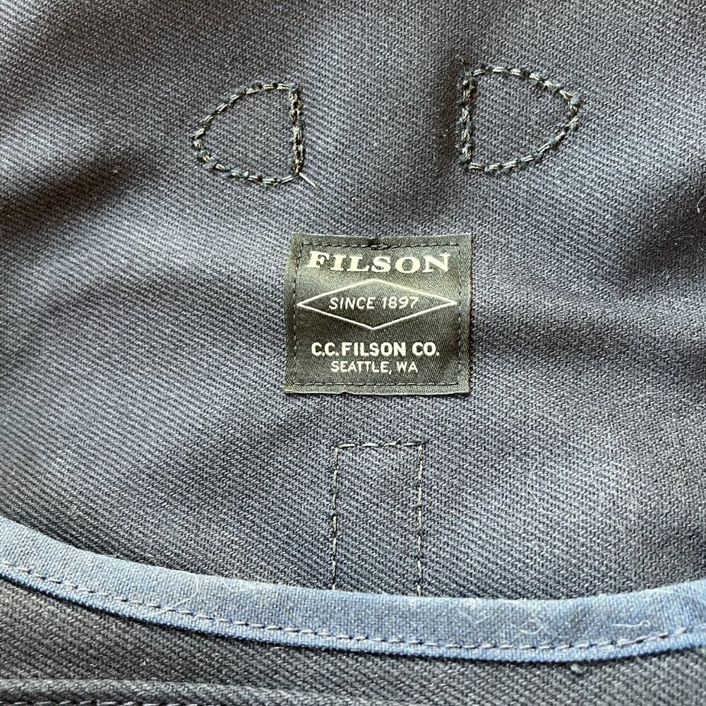 Filson Navy Canvas Field Bag with Leather Accents - Picture 8 of 12